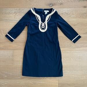 Vineyard Vines Women’s Navy Blue Nautical Rope Trim Tunic Dress Size 4